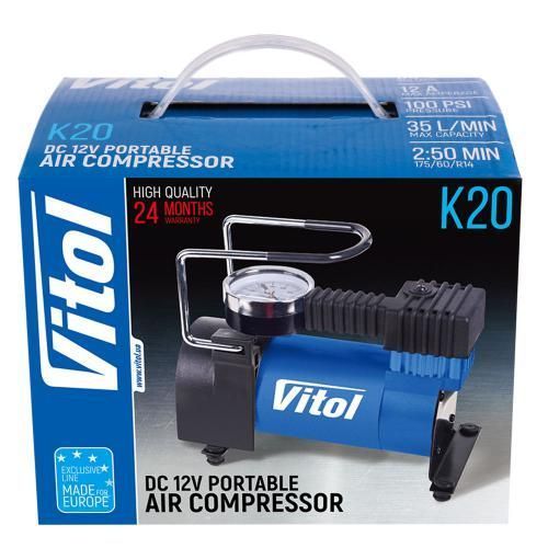 Компресор "ViTOL" K-20 100psi/12Amp/35л/прикурювач 00397 фото