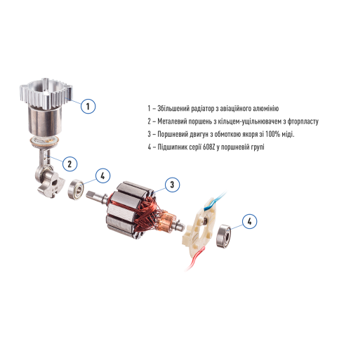 Компресор "ViTOL" K-70 150psi/25Amp /90л/2 циліндра /шланг 1,0+5,0м/клеми 00398 фото