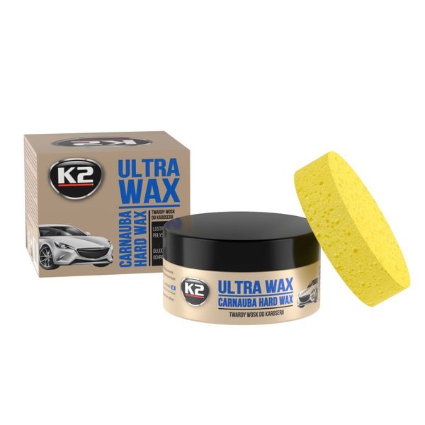 Поліроль восковий для кузова K2 Ultra Wax з губкою 250 г 00048 фото