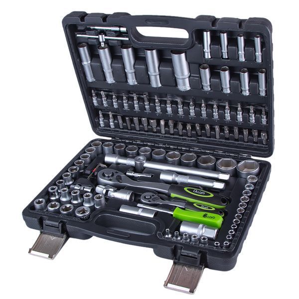 Набор инструмента Alloid Base 1/2" и 1/4" 108 пр. Трещотка 72 зб. (NI-1108 WN-6) 00310 фото