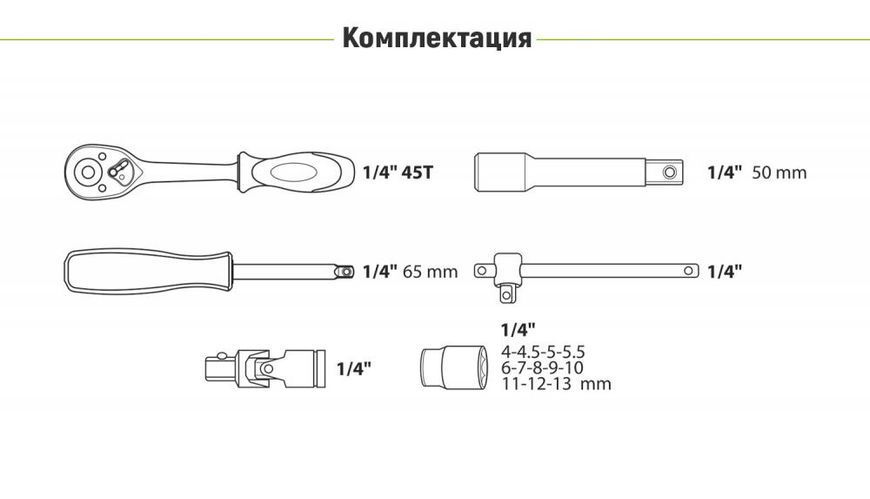 Набор головок 1/2", 22 предмета Alloid. 10-32 мм. 00312 фото