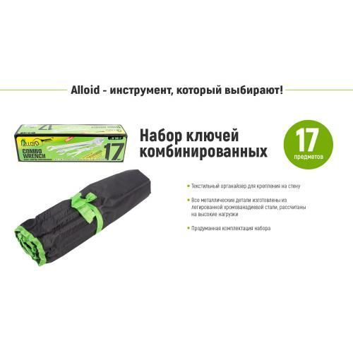 Набір ключів комбінованих, 17 предметів, 6-24 мм Alloid (НК-2061-17) 00410 фото