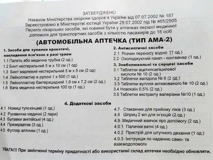 Аптечка АМА-2 для микроавтобуса до 18 человек 00193 фото